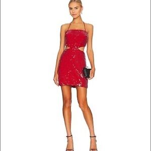 Amanda Uprichard Red Sequin Dress. Never Worn!